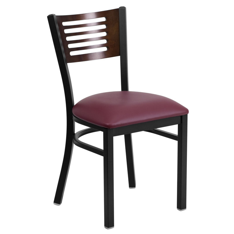 Prompton 19.5'' H Upholstered Side Chair, 1, Walnut/Burgundy