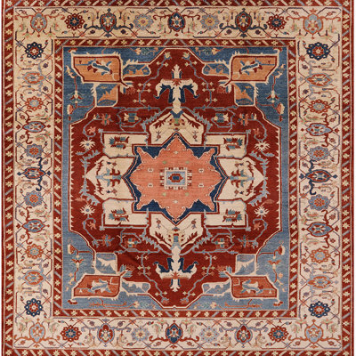 Tapis oriental beige / bleu / rouge