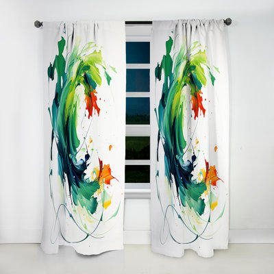 Amedori - Painting Abstract Room Darkening Curtain - 1 Panels