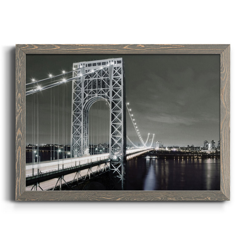 City Lights - Toile encadrée de qualité supérieure - prête à être accrochée, Gris, H 37,5 po x l 27,5 po x P 1,5 po