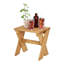 Pine Wood Outdoor Side Table Beige for Porch Garden