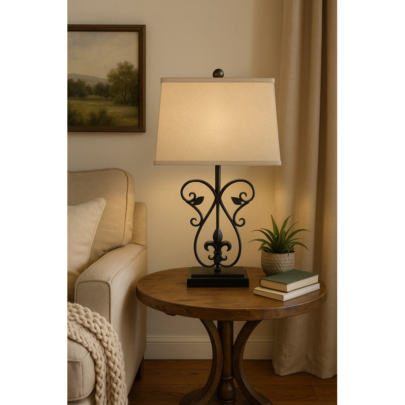 Ornate Wrought Iron Table Lamp