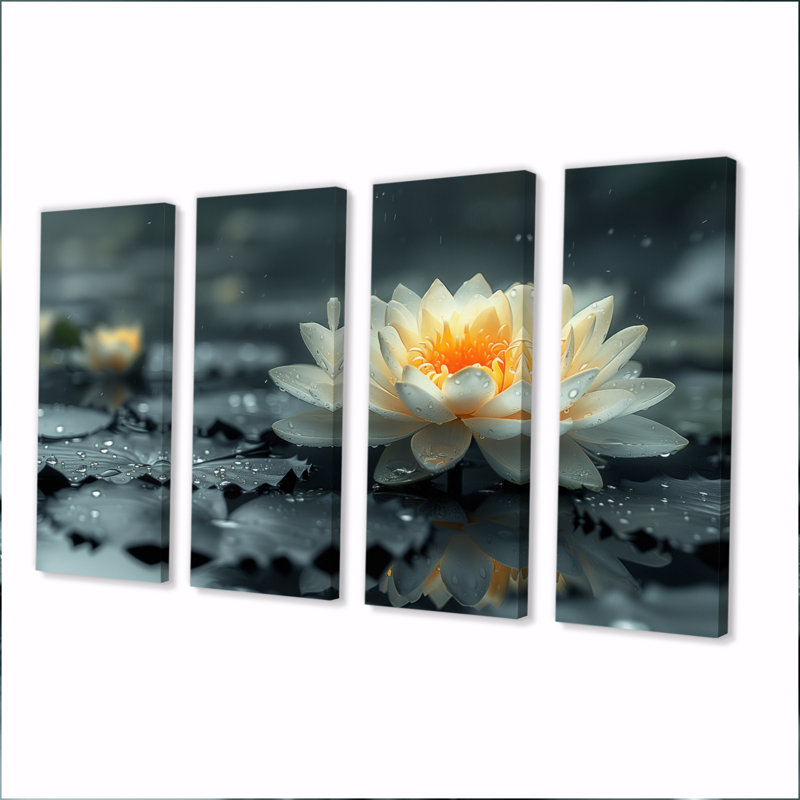 Roberson - lotus, ensemble d'art mural, H 28 po x l 48 po