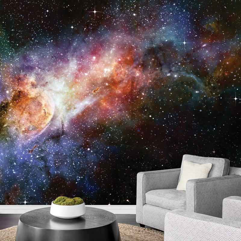 Planet In Outer Space Galaxy Border, 100" L x 144" W