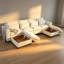 Canapé d'angle modulaire en forme de U transformable, conception modulaire personnalisable avec 2 repose-pieds, mobilier idéal pour les salons, les salles d'étude et les cinémas maison-1072023514
