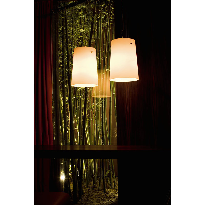 Sera 1 - Light Chrome Single Pendant, Opal White, 200cm H x 33cm W x 33cm D