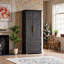 Armoire de rangement autoportante de 78,2 pouces de hauteur avec 3 tablettes réglables en MDF-2079169802