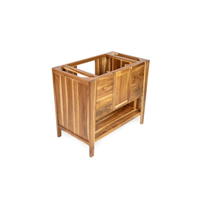 EcoDecors Significado 36" Teak Wood Free Standing Bathroom Vanity in EarthyTeak Finish
