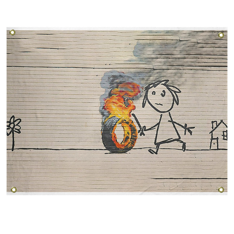 Tapisserie pour pneumatique en polyester, H 59 po x l 80 po x P 1 po
