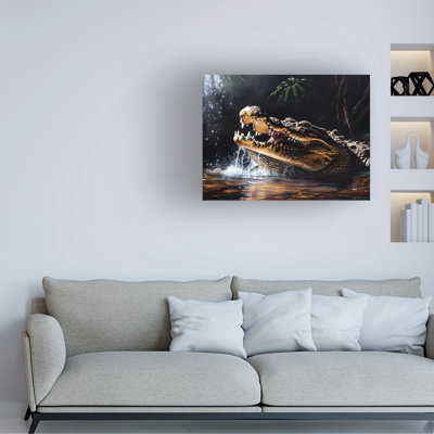 Art sur toile «Bachelor crocodile dans l'eau 1»