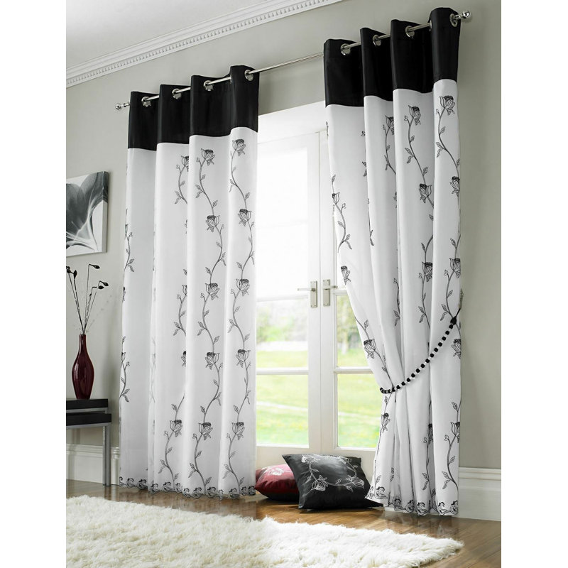 Bryniulf Room Darkening Curtain Pair, Black, Width 142 x Drop 229cm