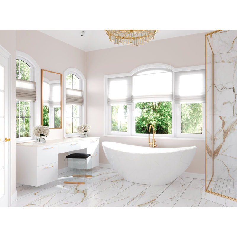 Palazza 24 in. x 24 in. Matte Porcelain Marble Look Floor and Wall Tile, Cielo Morado