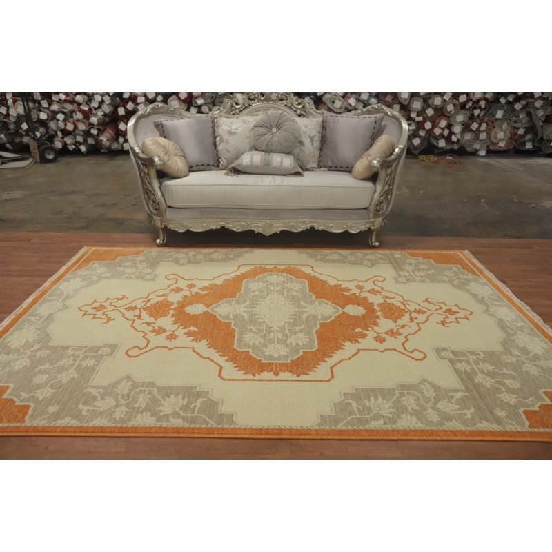 Tapis ivoire Oushak 6 x 9