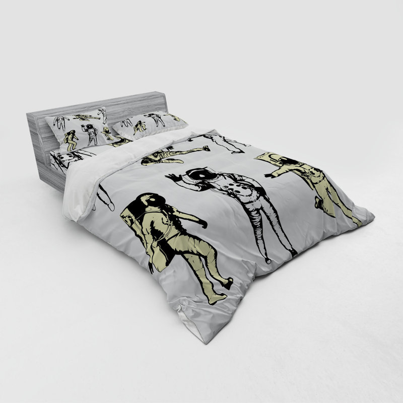 Ensemble de housse de couette moderne en microfibre noire et moderne, Housse de couette grand + 3 pièces supplémentair