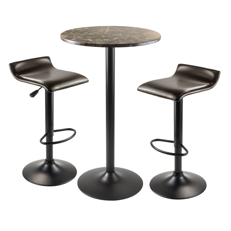 Faux Marble Top Pedestal Dining Set