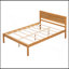 Structure de lit plateforme avec tête de lit, support à lattes de bois, aucun sommier requis, double, chêne