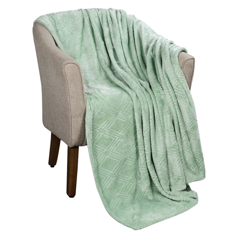 Literie en flanelle Atka Diamond, Écume de mer, Lit double