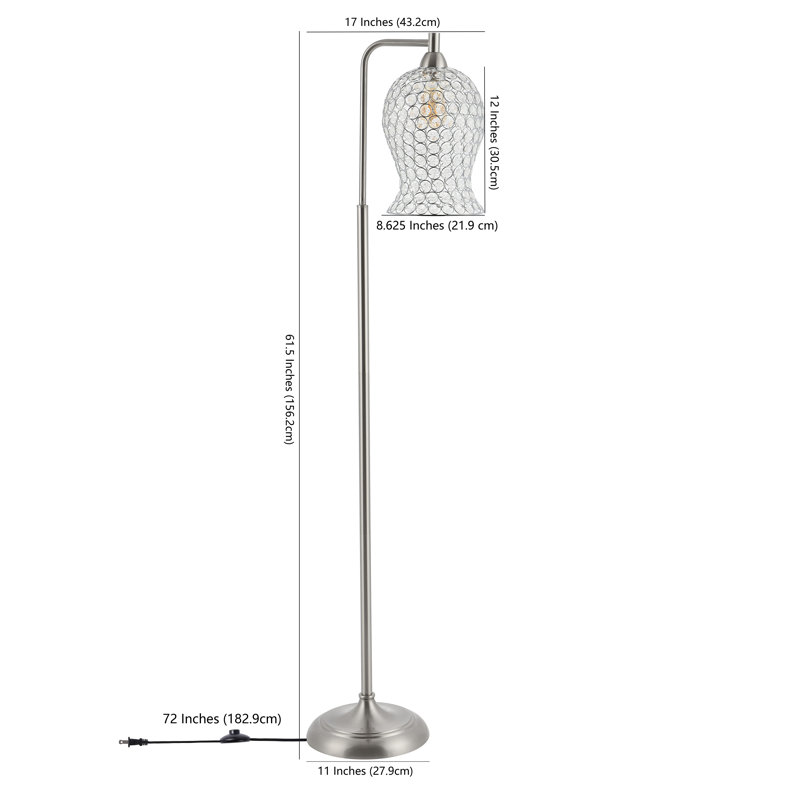 Barnesville 61.5'' Nickel Task Floor Lamp