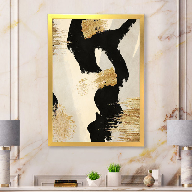 «Glam Collage II», reproduction sur toile encadrée, Cadre doré, H 40 po x l 30 po x P 1,5 po