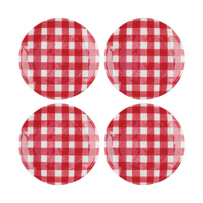 12-Piece Gingham 6" Melamine Plates