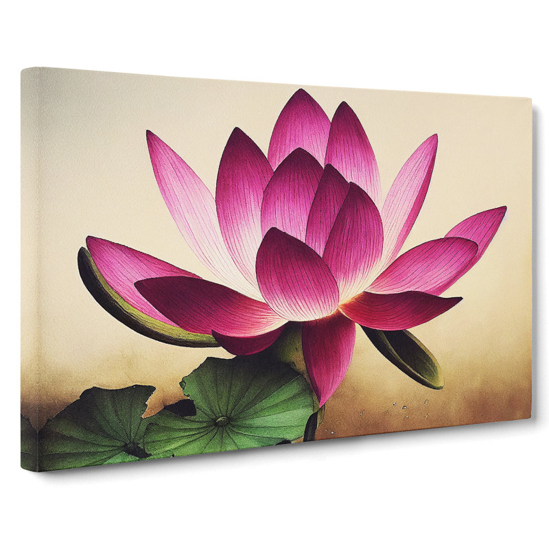 Unique Lotus Flower - Wrapped Canvas, 35cm H x 50cm W x 3cm D