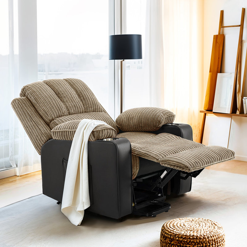 Boneita Upholstered Heated Massage Chair, Brown