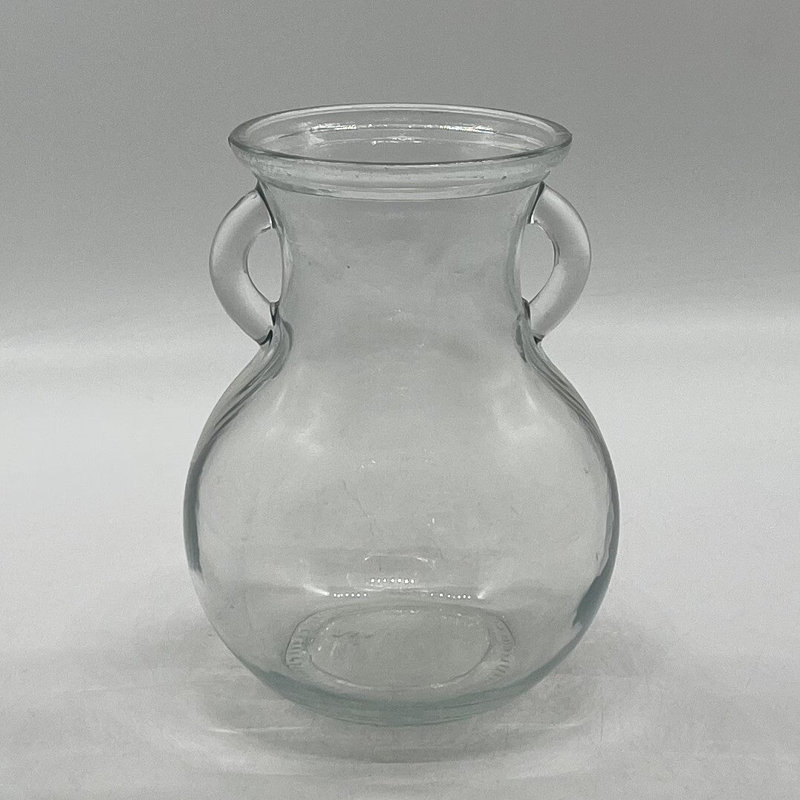 Verre avec poignées en verre transparent, H 5,9 po x l 3,5 po x P 3,5 po