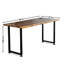 Bureau d'ordinateur Live Edge avec plateau en noyer massif et pieds en métal en forme de U-1014102827