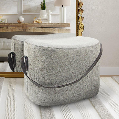 Pouf gris chiné