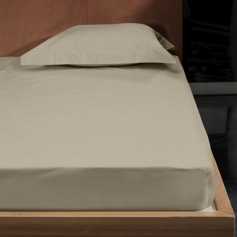 Raffaello Sateen Fitted Sheet, King Fitted Sheet, Flax
