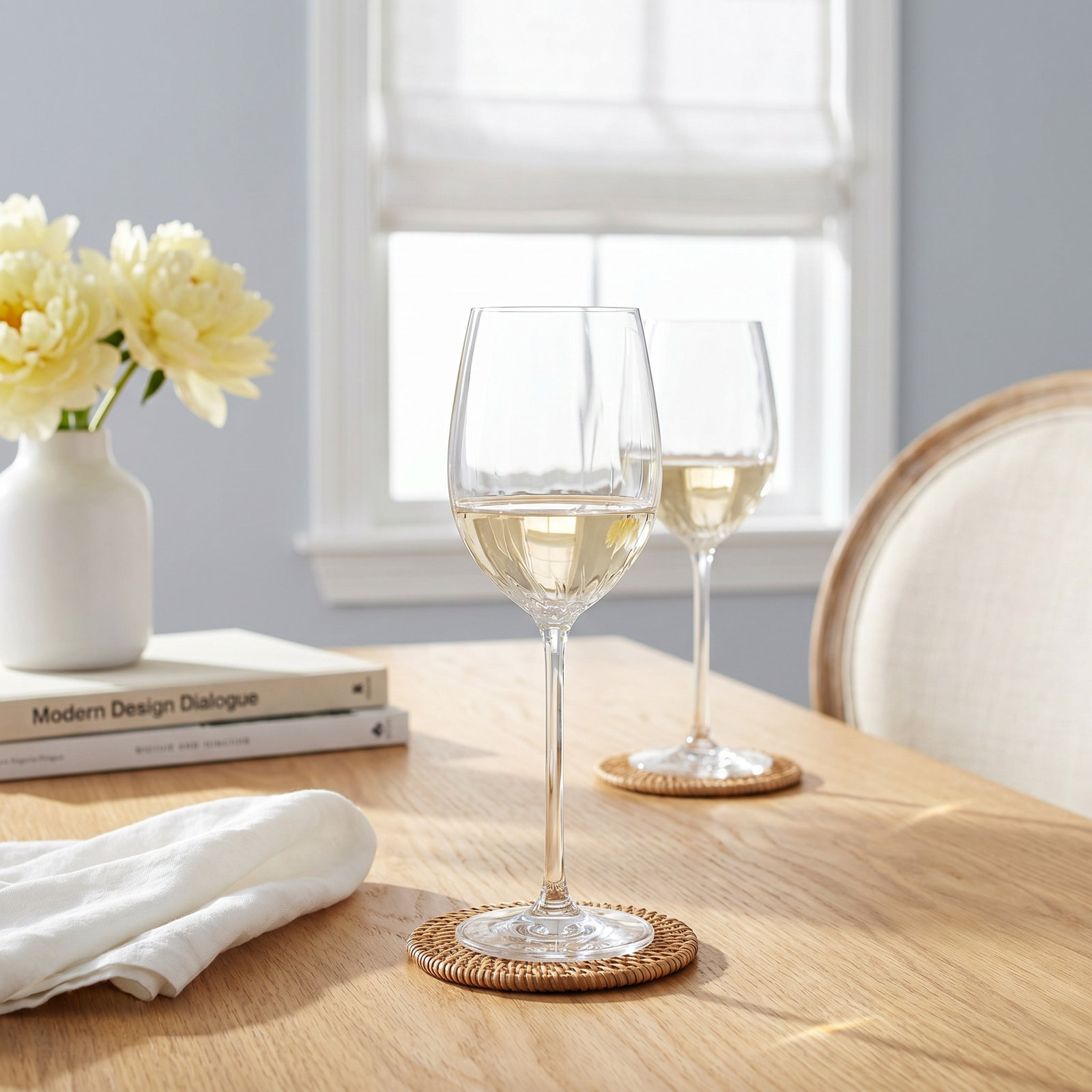 Prizma Ribbed Crystal White Wine Glass