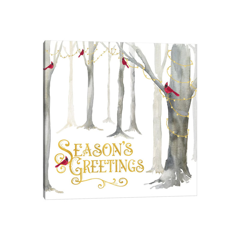 Christmas Forest IV Seasons Greetings by Tara Reed - Wrapped Canvas Print, 45.72 cm H x 45.72 cm W