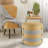 Abedin Industrial Striped Handmade Cotton Upholstered Ottoman Pouf