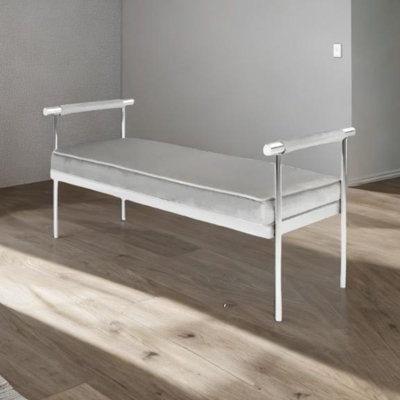 Cloe Modern Metal Chrome With Velvet Upholstery