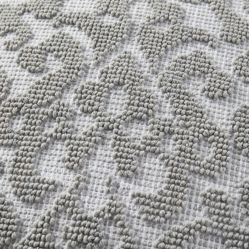 Coussin décoratif en coton damassé 20 po x 20 po Bristol, 14 x 26, gris, Rectangulaire