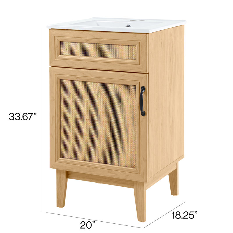 Ensemble de meuble-lavabo simple 20 po Javer, Naturel