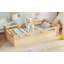 Lit plateforme simple avec garde-corps pleine longueur, base de lit simple à profil bas, pas de sommier tapissier, naturel-1122789955-1122789957