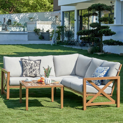Nolensville Outdoor 5-Person L-Shaped Patio Conversation Set