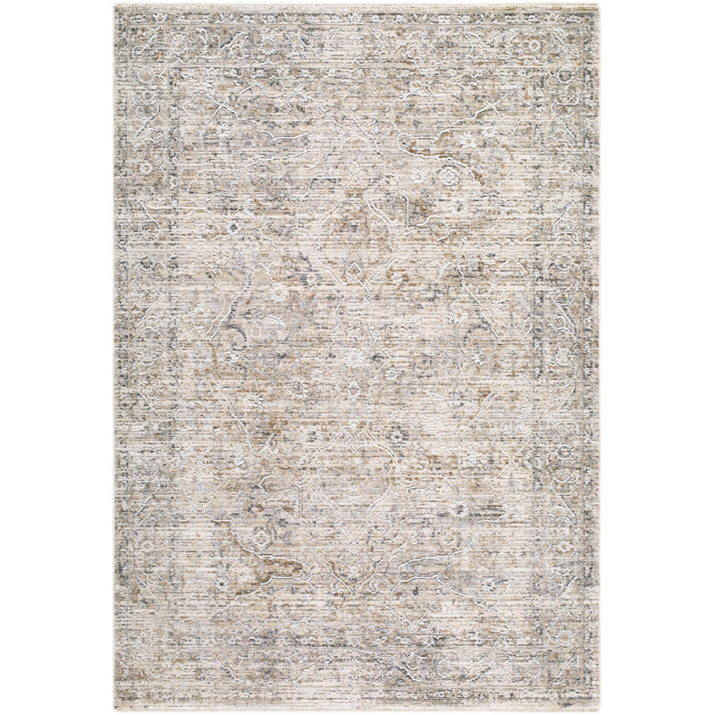 Brynner Machine Woven Rug, Rectangle 6'7" x 9'6", Brown/Beige/Tan/Gray/Cream