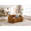 Causeuse LY-049S incurvée, moderne, désossée, avec dossier, canapé-lit 2 places en chenille orange avec 3 coussins, canapé modulaire minimaliste pour le salon, le bureau, l’appartement et la chambre d'amis-2128477927