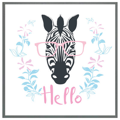 Biaggio Hello Zebra - Single Picture Frame Print