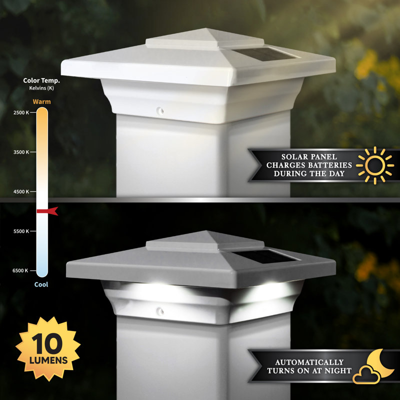 Low Voltage Integrated LED Fence Post Cap Light 4 In. X 4 In. with Base Adapter Included