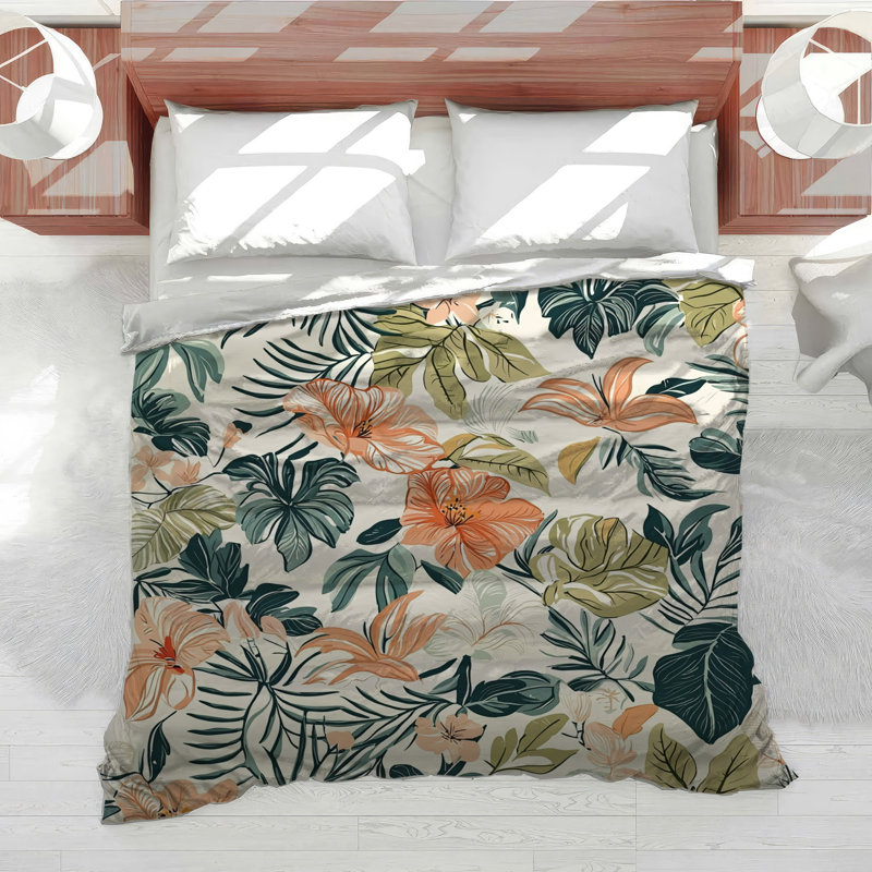 Édredon à fleurs tropicales, Édredon simple