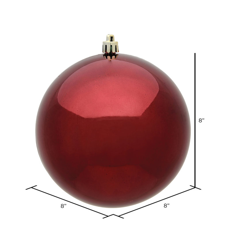 Décoration de boule décorative des Fêtes, H 8 po x l 8 po x P 8 po, Bourgogne brillant
