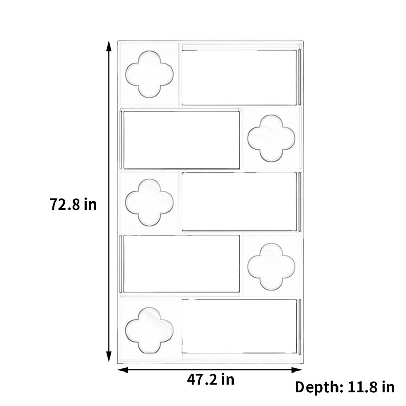 Jopling, (5 tablettes) H 72,8 po x l 47,2 po x P 11,8 po