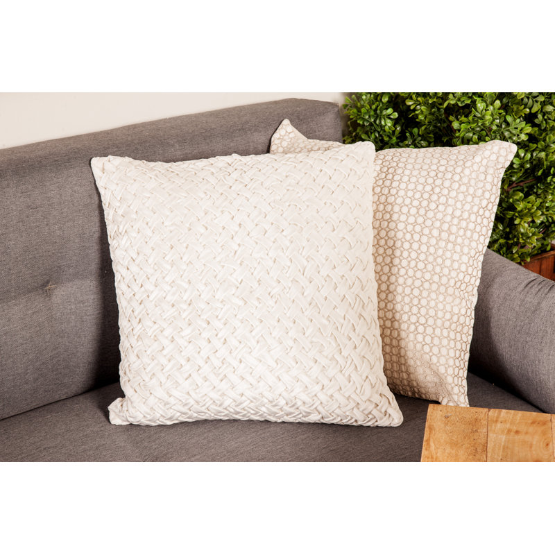  Coussin Modern, 20 po x 20 po, Blanc