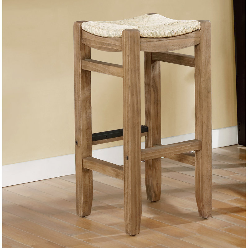 Tabouret carré en faux bois massif de 15 po Aston, Individual, Tabouret de bar (assise de 30 po de hauteur)