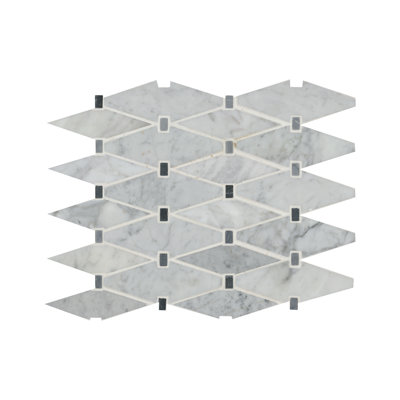 Carrelage mural et mosaïque en marbre poli géométrique 11 po x 12 po Marbella