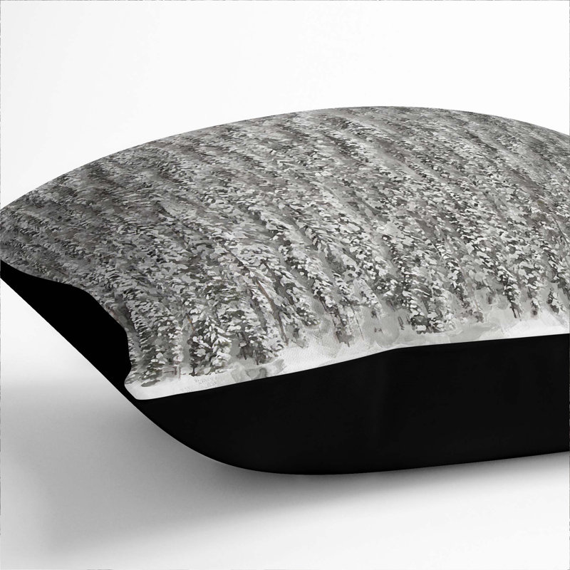 Abstract Square Throw Cushion, Black, 55cm H x 55cm W x 20cm D