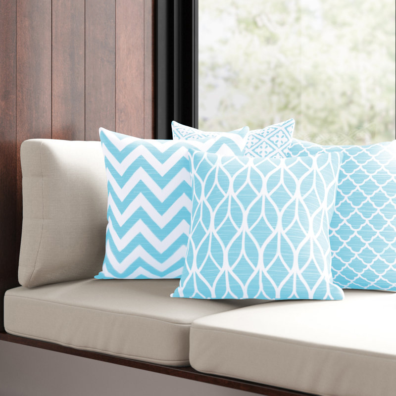 Arylide Square Throw Pillow Cover, Blue